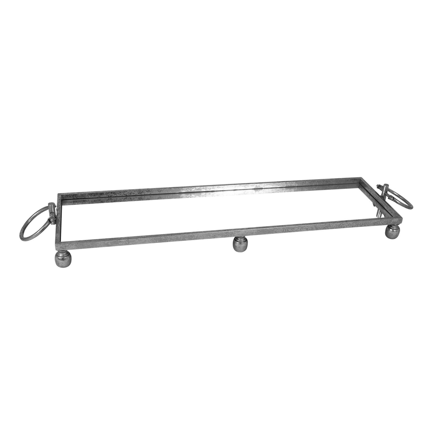 Eliza Mirror Tray with Handles - Large - Silver V292-HD-TR-ELI-L-RECT-SILV