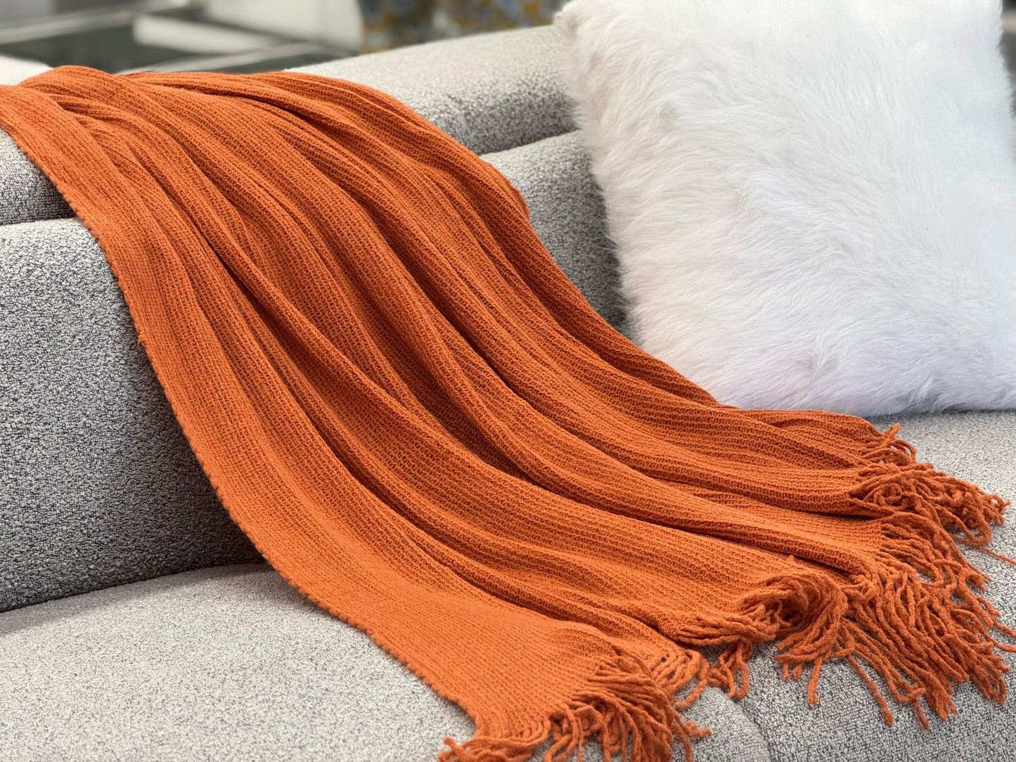 Levi Throw Rug Blanket - Orange V292-HD-TRUG-LEVI-ORANGE