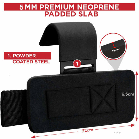 Pair Weight Lifting Hooks Straps Grip Wrist Wrap Support Powerlifting Deadlift Pull Up V324-2XFT-HOOKBK