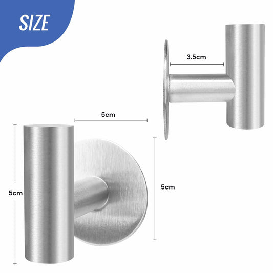 2 Pcs Wall Mount Self Adhesive Bathroom Towel Hooks Holder Cloth Hanger Hook Door Hanger Brushed Nickel V324-2XJWTCLOHOOK-MDBS