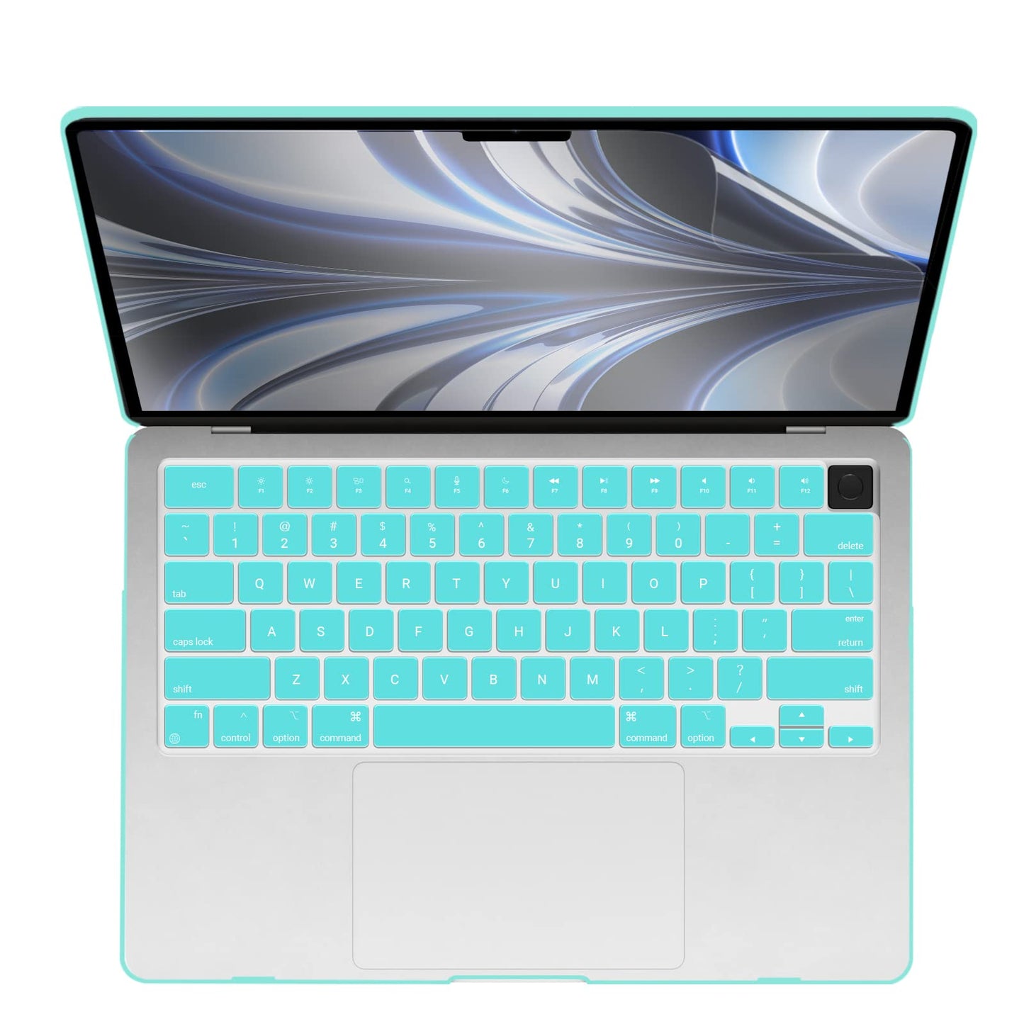 Suitable for 2023 2022 MacBook Air 13 inch case M2 Model A2681 Hard Shell Case Keyboard Cover Turquoise V324-A2681-M-TB