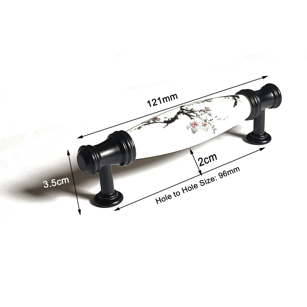 Ceramics Kitchen Cabinet Handles Bar Drawer Handle Pull black 128mm V324-BL-6174-BLACK-128MM