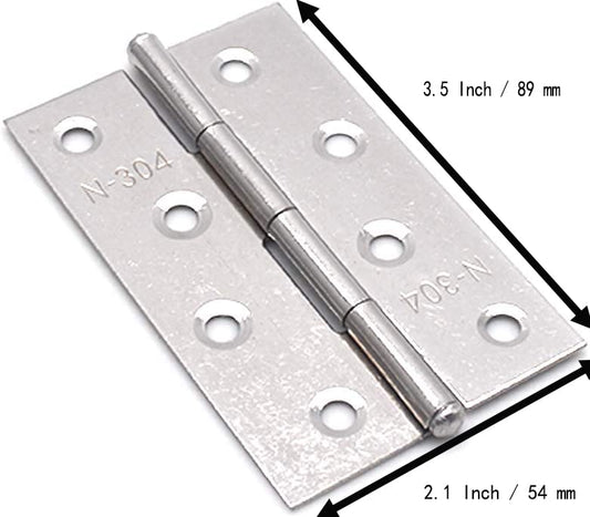 Pack of 6 Hinge 3.5 Inch Stainless Steel Door Hinges Cabinet Door Hinges Furniture V324-HG-12405