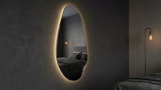 Interior Ave - Jewel Irregular LED Wall Mirror - Backlit Statement Mirror V355-IA-SM-JEW-FRA