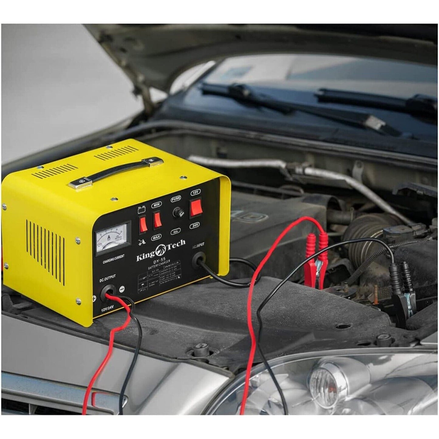 Kingtech 2in1 Battery Charger Jump Starter New Dual Heavy Duty Car Charger 40Amp V379-CHRGERDY155001