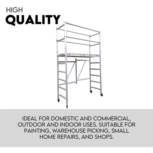 3.0M Aluminium Scaffold Mobile Tower Single Width Platform Height AU Standard V379-MOBSCAFF3SET03