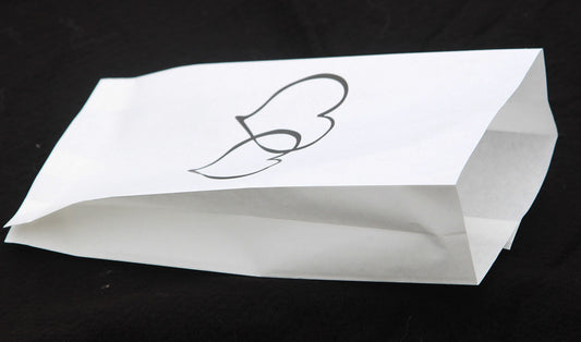 100 Pack Wedding Cake Bags Greaseproof Wax Paper Slice Take Home Favour Large Heart V382-CAKEBAG100BLKHRT