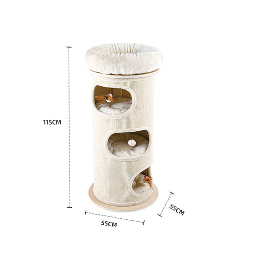 HONEYPOTCAT Cosy Sisal Barrel With Plush Top - Deluxe 115cm V390-2504