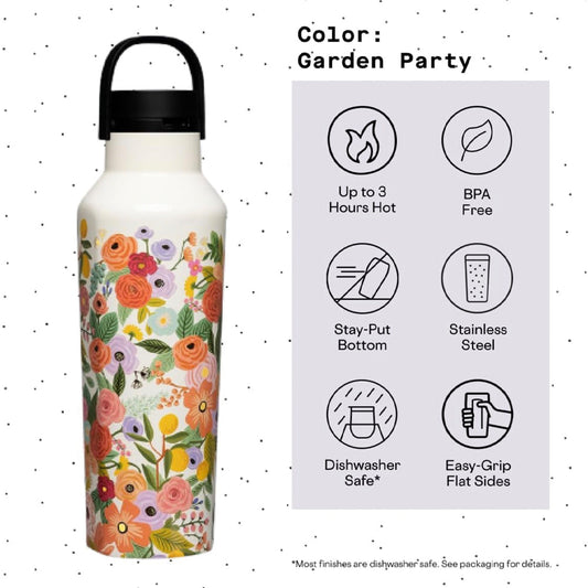 Corkcicle Sport Canteen - 600ml Rifle Paper - Garden Party Cream V398-CK-RP2020GCGP