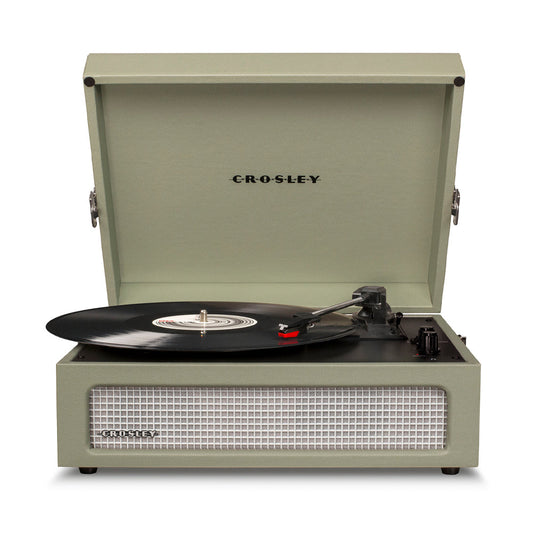 Crosley Voyager Bluetooth Portable Turntable + Crosley Turntable Stand Bundle - Sage V398-CRIW8017BST-SA4