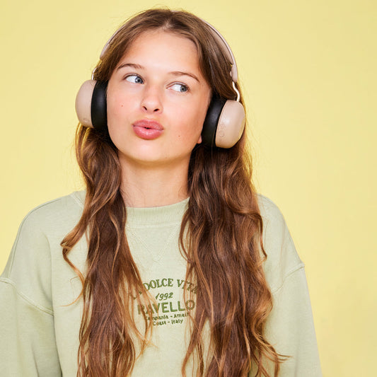 Kreafunk Kids Buzz Bluetooth Headphones W/ Anc - Ivory Sand V398-KFKLK19