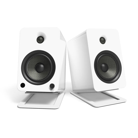Kanto S6W Angled Desktop Speaker Stands for Large Speakers - Pair, White V398-KO-S6W