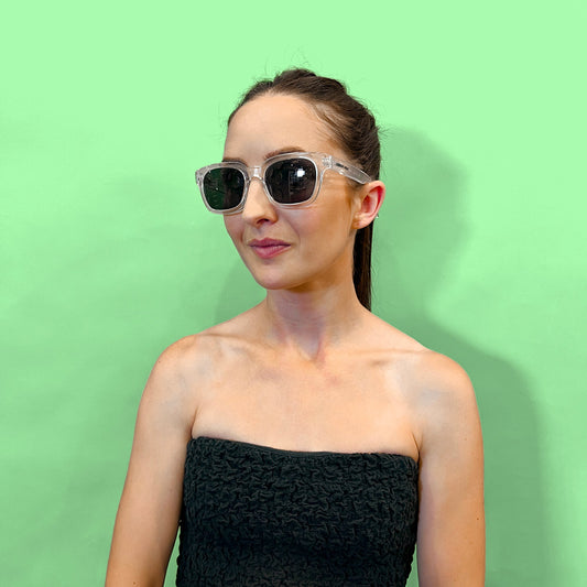 London Mole Tricky Sunglasses Gloss Transparent / Black V398-LM-STRI-T-K