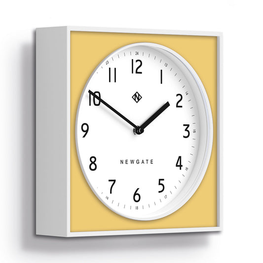 Newgate Burger & Chips Wall Clock Cheeky Yellow V398-NGBURG261WCHY