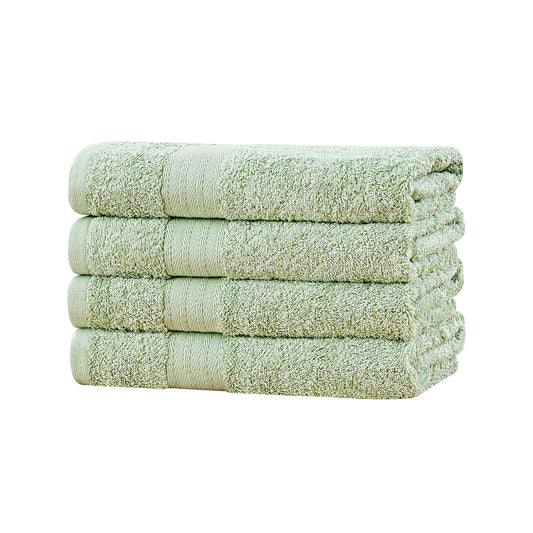 Linenland Bath Towel 4 Piece Cotton Hand Towels Set - Sage Green V406-TOWPAK04GR