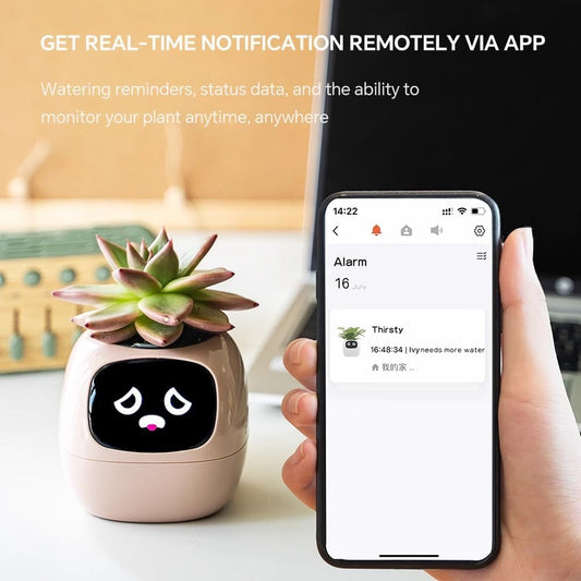 Intelligent Flower Pot, Electronic Bud, Maintenance Plant Assistant, Fun Interactive Flower Pot, Indoor Green V413-SMART-POT-PINK