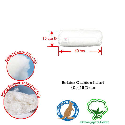 Duck Feather Rich Fill Neckroll 15 x 40cm V442-ABR-CUSHION-FEATHERNECKROLL-WHITE-NK