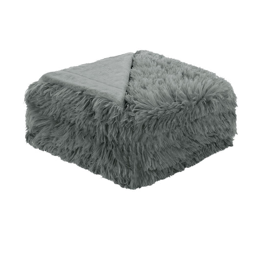 Hotel Living Soft Shaggy Long Hair Blanket Queen Grey V442-ATX-BLANKET-SHAGGY-GREY-QS