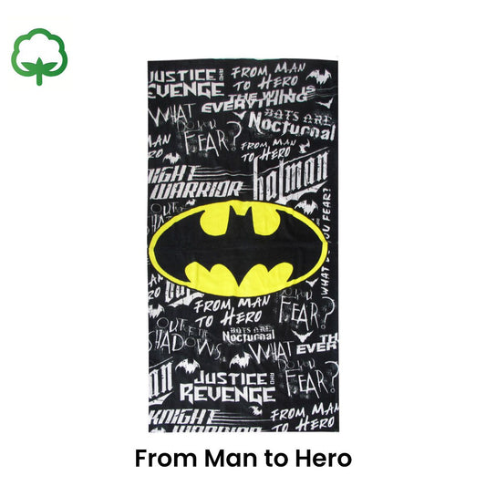 Teen Cool Theme Cotton Beach Towel 70 x 140 cm Batman From Man to Hero V442-ATX-TOWEL-FROMMANTOHERO-MULTI-RE