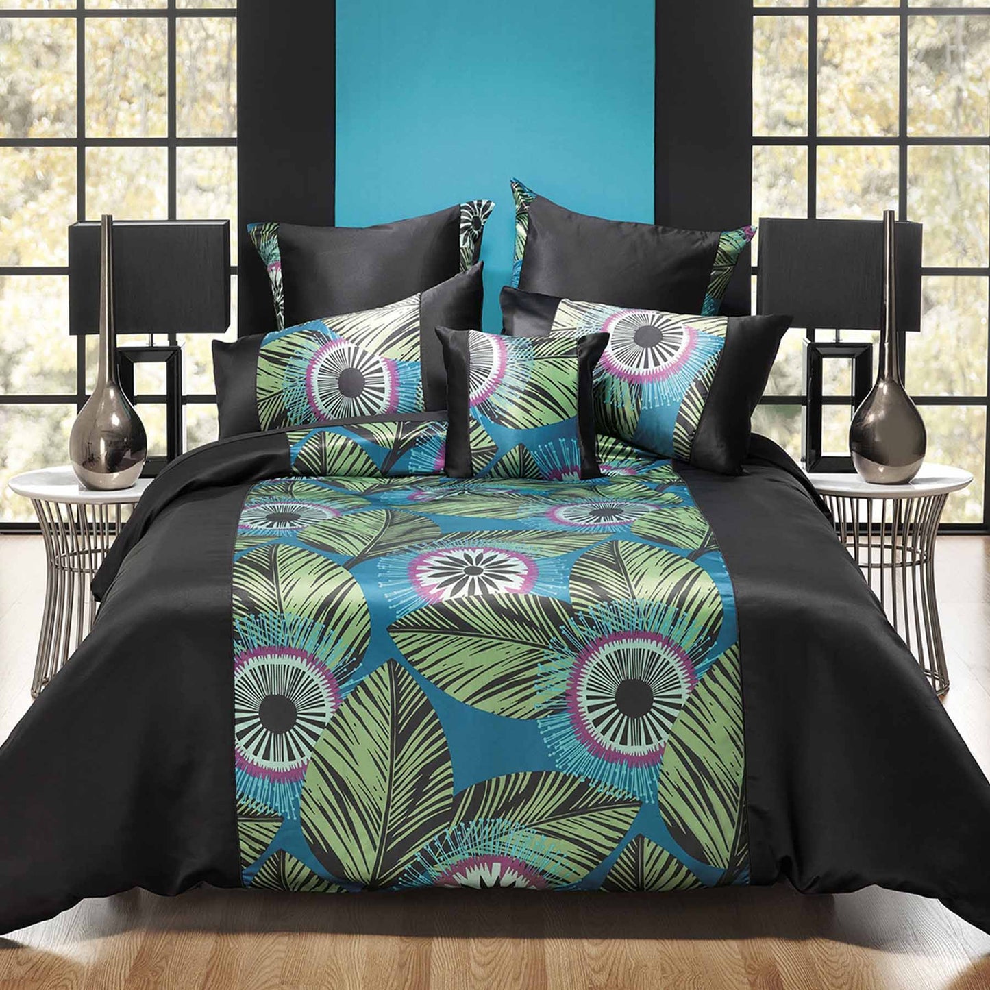 Bianca Kebo Black Quilt Cover Set King V442-BCA-QUILTCS-KEBO-BLACK-KI