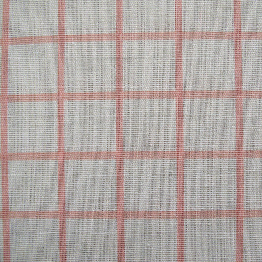 Cotton Grid Checks Oblong Table Cloth Coral 130 x 180cm V442-BZO-TABLEC-GRIDCHECKS180-CORAL-RE