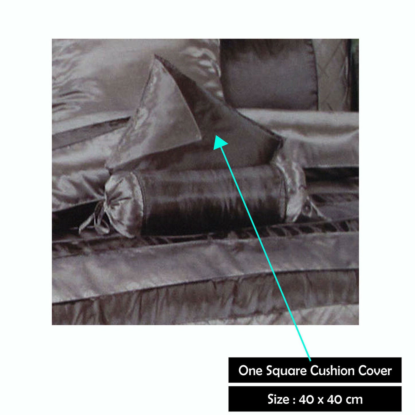 Boudoir Caledonia Black Silver Square Cushion Cover V442-END-CUSHIONC-CALEDONIA-BLACK-SQ
