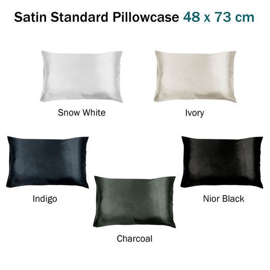 Invitation Satin Standard Pillowcase Charcoal V442-GNA-PILLOWC-SATIN-CHARCOAL-ST