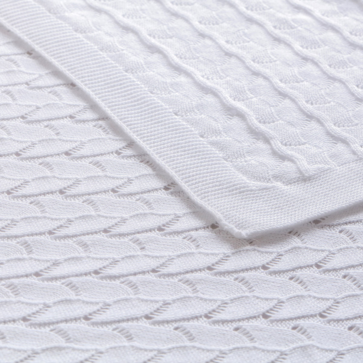 Little Gem Lyla White Cotton Baby Blanket 75 x 100 cm V442-HIN-BLANKET-LYLABABY-WHITE-CT