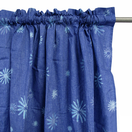Pair of Polyester Cotton Rod Pocket Pacific Daisy Curtains V442-HIN-CURTAIN-DAISY-PACIFIC-RE