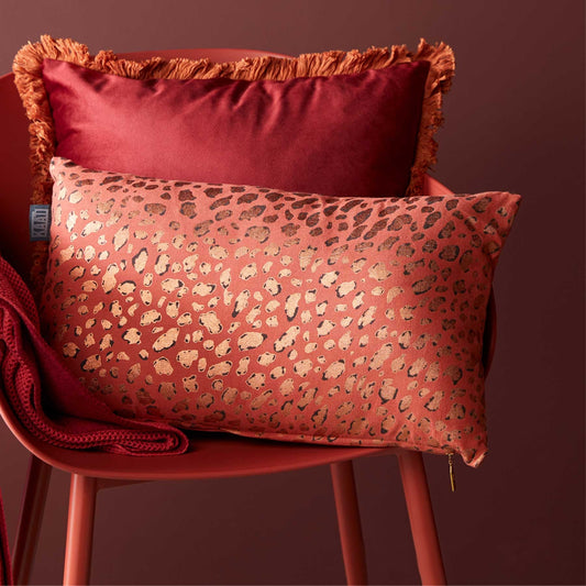 Bedding House Felidea Terra Filled Oblong Cushion V442-HIN-CUSHION-FELIDEA-TERRA-RE