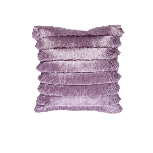 Bedding House Fringy Lilac Luxury Cotton Filled Cushion V442-HIN-CUSHION-FRINGY-LILAC-SQ