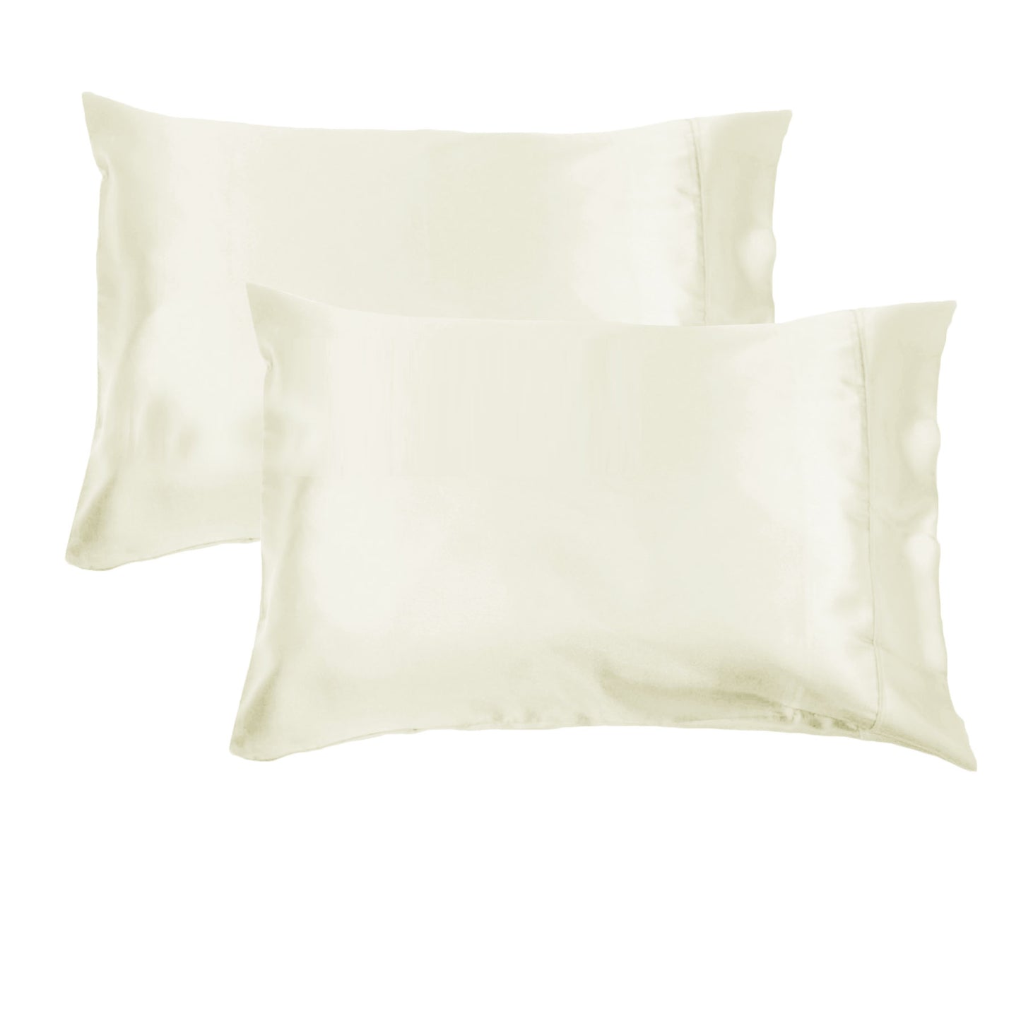 Accessorize 300TC Deluxe Essentials Satin Standard Pillowcases Stone (Ivory) V442-HIN-PILLOWC-300TCSATIN-STONE-ST