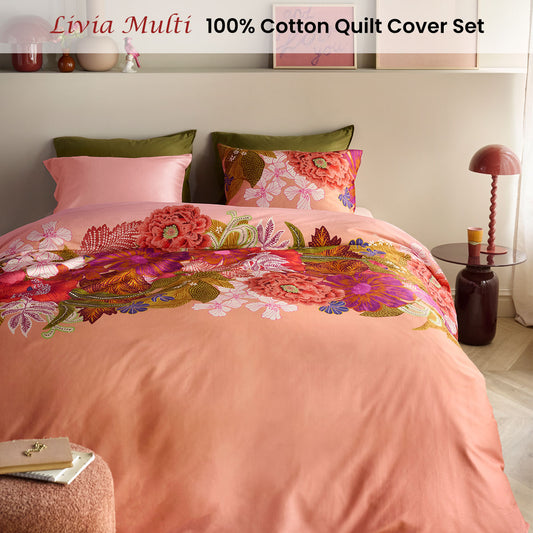 Oilily Livia Multi Cotton Floral Quilt Cover Set Queen V442-HIN-QUILTCS-LIVIA-MULTI-QS