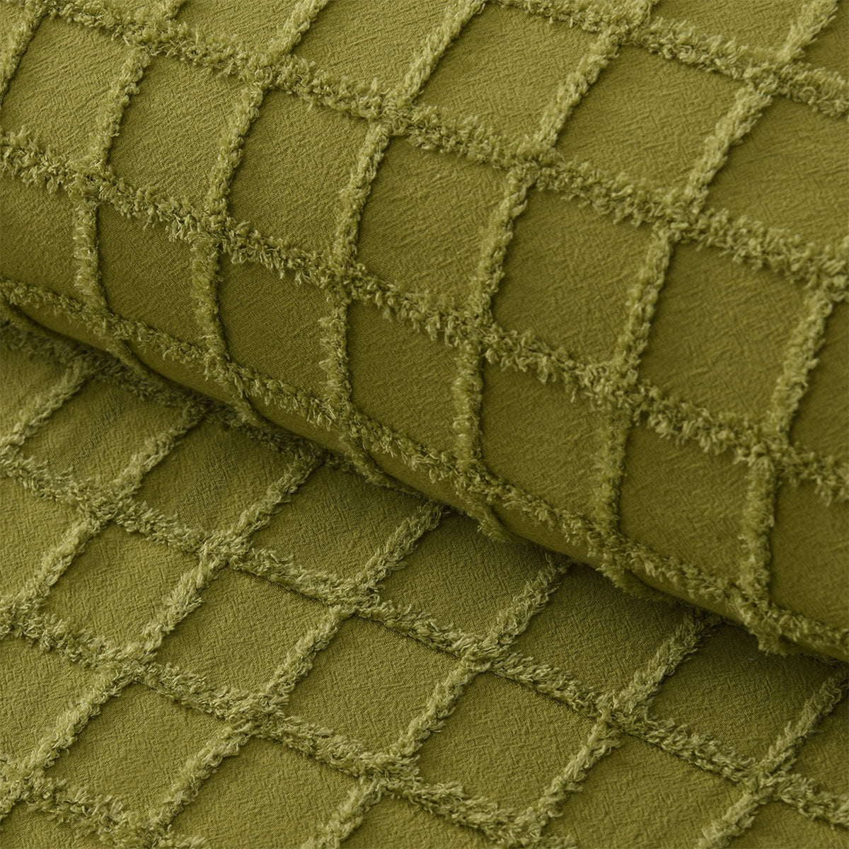 Vintage Design Homewares Parquet Cacti Green Polyester Cotton Quilt Cover Set King V442-HIN-QUILTCS-PARQUET-CACTIGREEN-KI