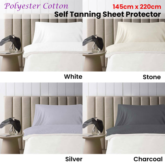 Accessorize Self Tanning Polyester Cotton Sheet Protector 145cm x 220cm Charcoal V442-HIN-SHEETPROTECTOR-POLYCOTTON-CHARCOAL-RE