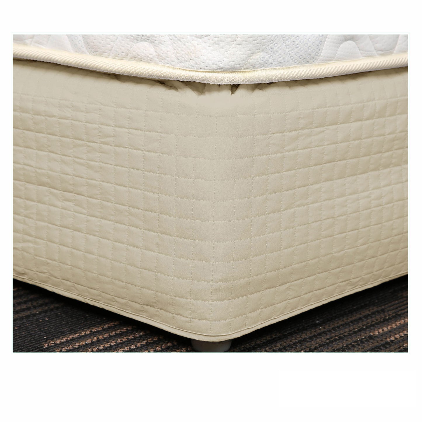 Easy Fit Quilted Valance Latte - Single V442-HIN-VALANCE-FITTED-LATTE-SB