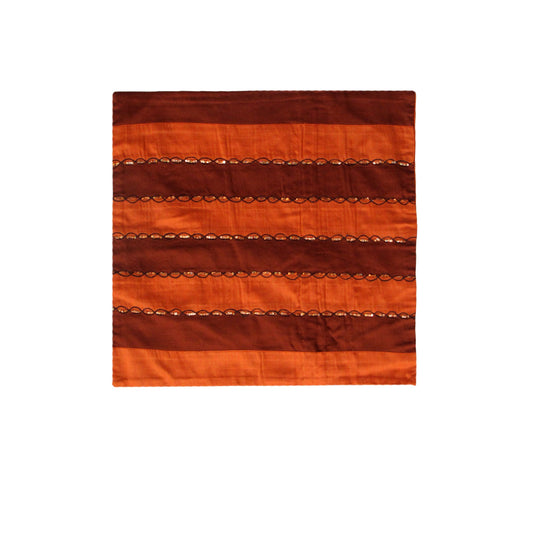 IDC Homewares Ayra Sequined Embroidered Cushion Cover Burnt Orange V442-IDC-CUSHIONC-AYRASEQUINED-BURNTORANGE-SQ