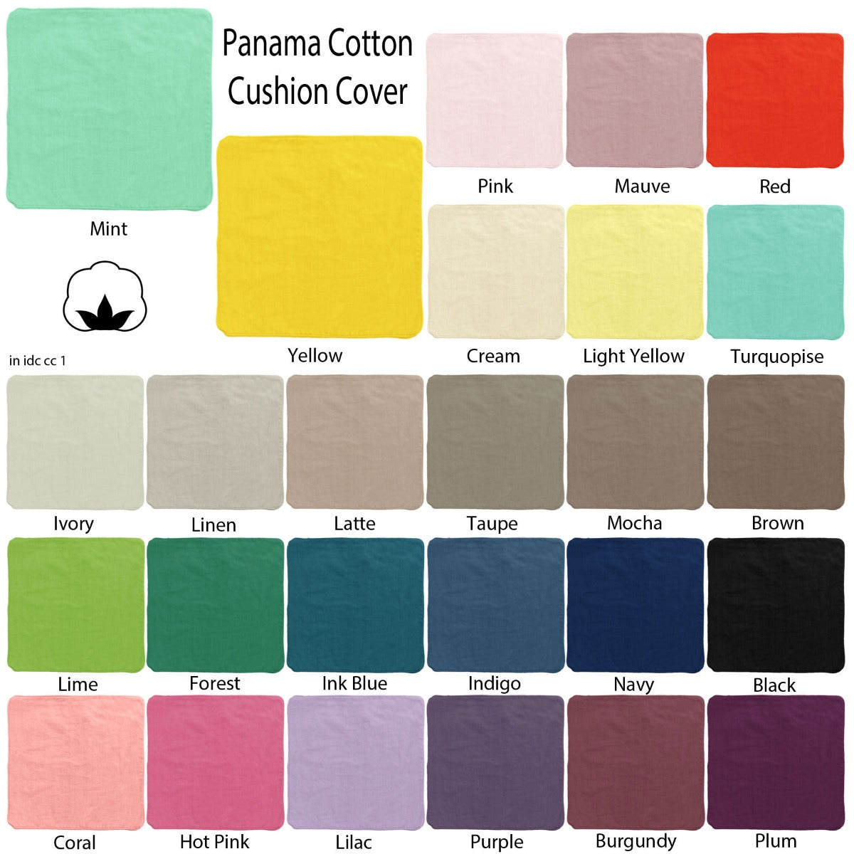 IDC Homewares Panama 100% Cotton Cushion Cover Yellow V442-IDC-CUSHIONC-PANAMA-YELLOW-SQ