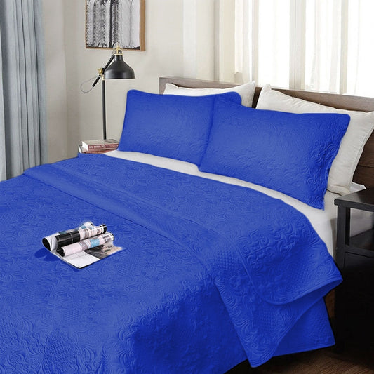Ramesses 3 Piece Ultrasonic Comforter Set Queen Royal Blue V442-KIT-COMFORTER-ULTRASONIC-ROYALBLUE-QS