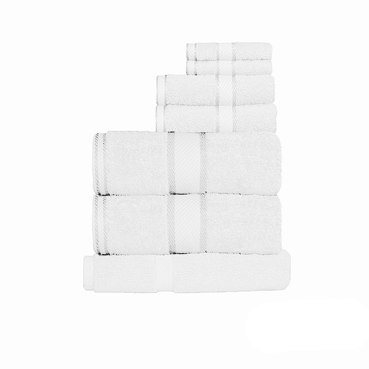 Kingtex 550gsm Cotton 7 Pce Towel Set White V442-KIT-TOWEL-7PTOWEL-WHITE
