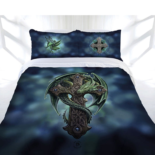 Anne Stokes Woodland Guardian Quilt Cover Set Queen V442-LDE-QUILTCS-WOODLANDGUARDIAN-GREEN-QS