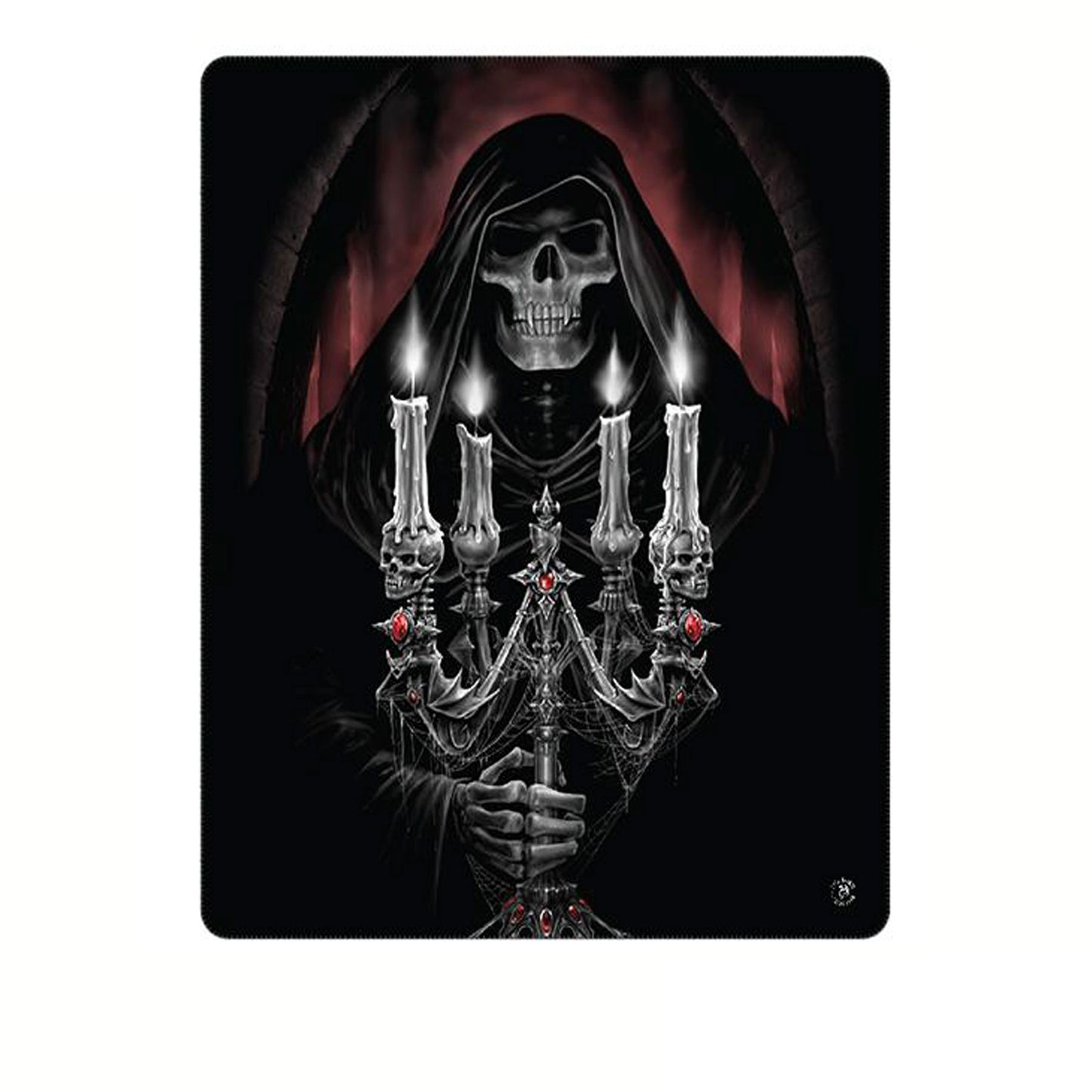 Anne Stokes Candelabra Polar Fleece Throw V442-LDE-THROW-CANDELABRA-BLACK-RE