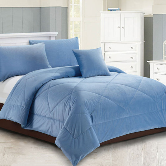 Georges Fine Linens Carrington Quilt / Comforter Set Chambray Blue Super King V442-MFL-QUILT-CARRINGTON-BLUE-SK
