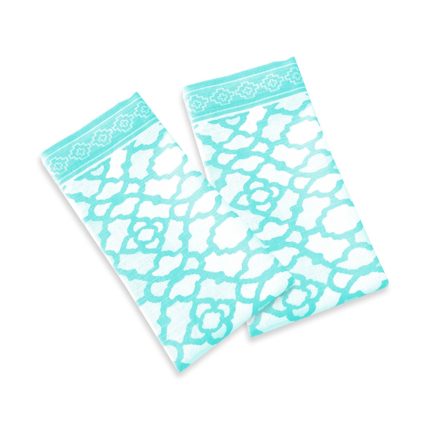 Rans Set of 2 Cotton Vintage Napkins - Paradise Blue V442-RAN-MISC-SETOF2VINTAGENAPKINS-PBLUE-SQ