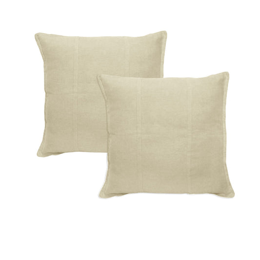 Pair of Pure Linen European Pillowcases Cream V442-UNA-PILLOWC-PURELINEN-CREAM-EU