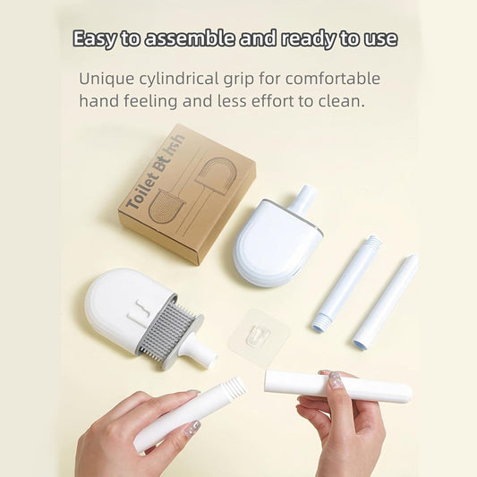 Silicone Flexible Head Deep Cleaning Toilet Brush with Wall Mount Holder V462-HG-183-01