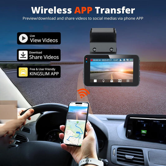 4K+2.5K Dual Dash Cam with WiFi GPS ADAS, Front and Rear Car Camera Recorder with 32GB Card V462-TA-118-01