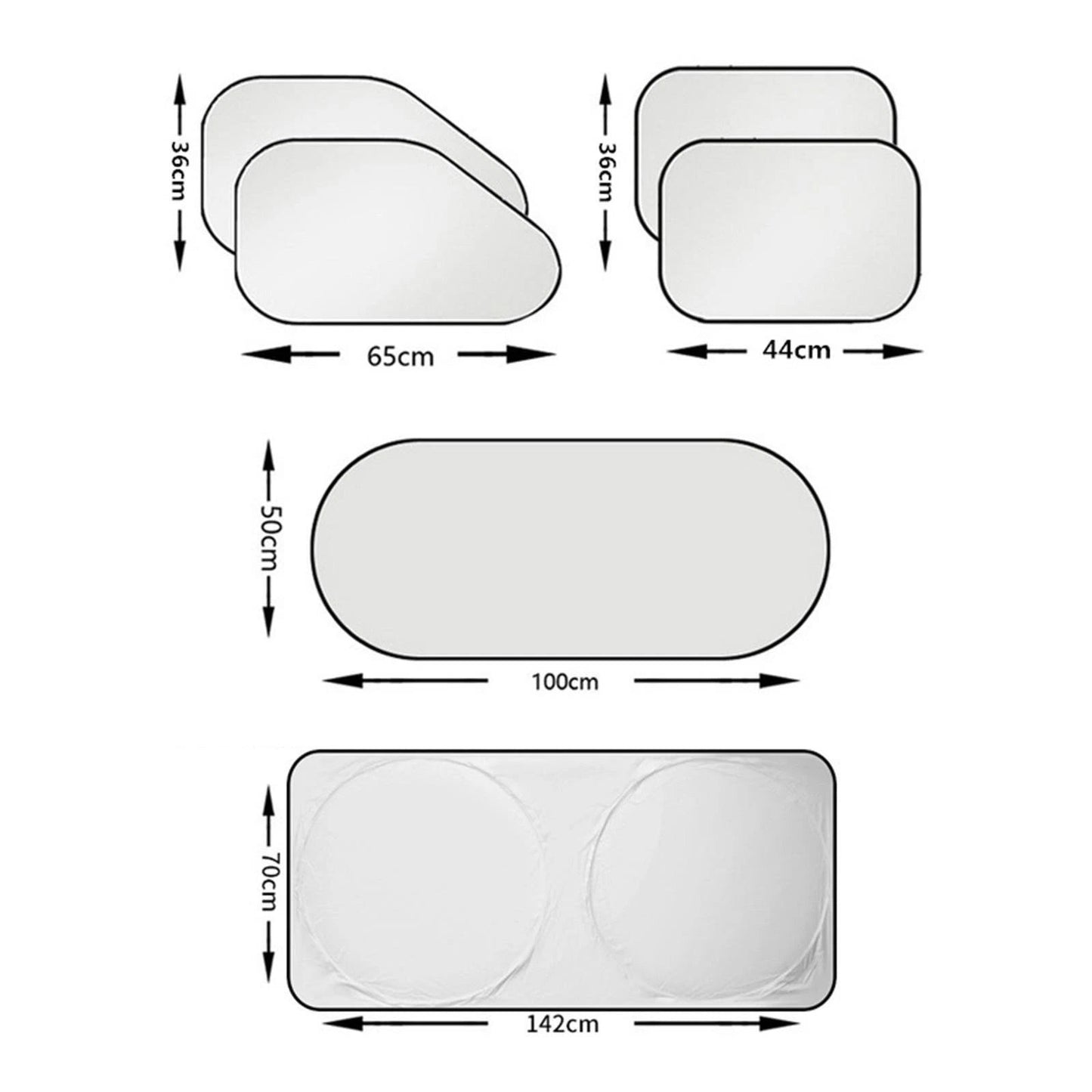 Set of 6 Auto Front Rear Windshield Side Window Sun Shade Car Visor Cover Block V462-TA-88-01