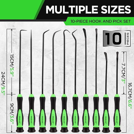 SWANLAKE 10-Piece Pick and Hook Set, Pick Tool Set for Car Auto Oil Seal/O-Ring Seal Gasket Pick Mini Hooks V465-66119