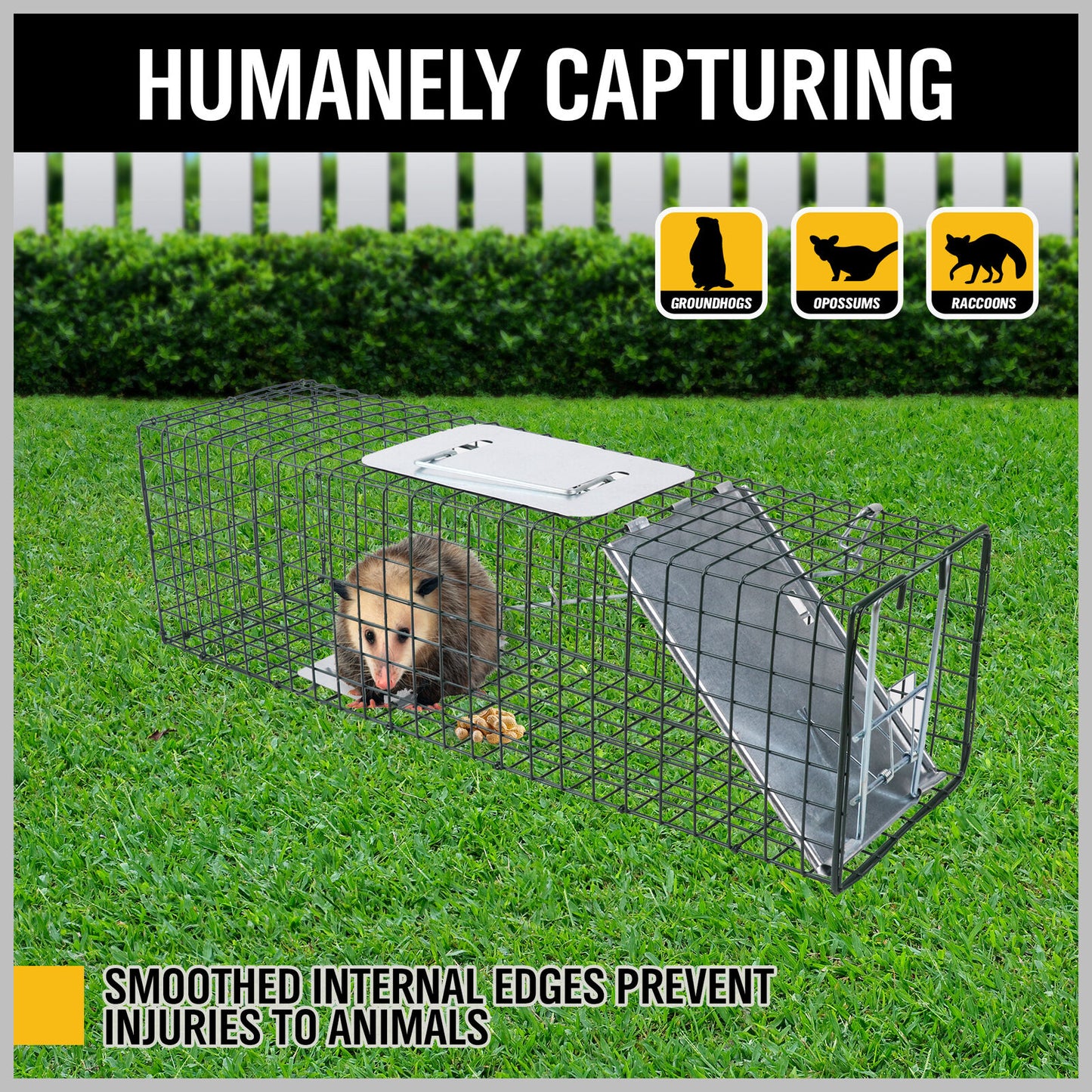 VaKa Animal Trap Cage Humane Live Steel Catch Possum Fox Rat Cat Rabbit Bird V465-80201